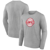 Gray Atlanta Hawks Alternate Logo Long Sleeve T-Shirt | NBA