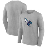 Gray Charlotte Hornets Alternate Logo Long Sleeve T-Shirt | NBA