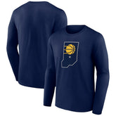 Navy Indiana Pacers Alternate Logo Long Sleeve T-Shirt | NBA