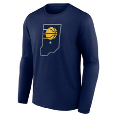 Navy Indiana Pacers Alternate Logo Long Sleeve T-Shirt | NBA