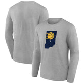 Gray Indiana Pacers Alternate Logo Long Sleeve T-Shirt | NBA