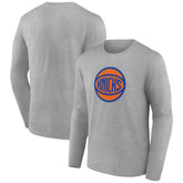 Gray New York Knicks Alternate Logo Long Sleeve T-Shirt | NBA