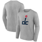 Gray Washington Wizards Alternate Logo Long Sleeve T-Shirt | NBA