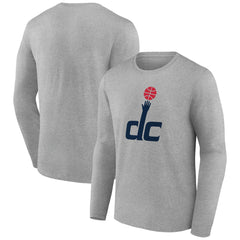 Gray Washington Wizards Alternate Logo Long Sleeve T-Shirt | NBA
