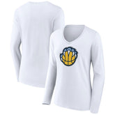 White Memphis Grizzlies Women's Alternate Logo V-Neck Long Sleeve T-Shirt | NBA