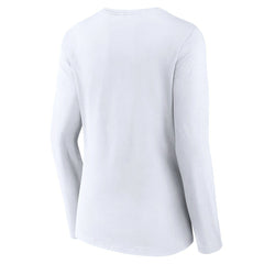 White Philadelphia 76ers Women's Alternate Logo V-Neck Long Sleeve T-Shirt | NBA
