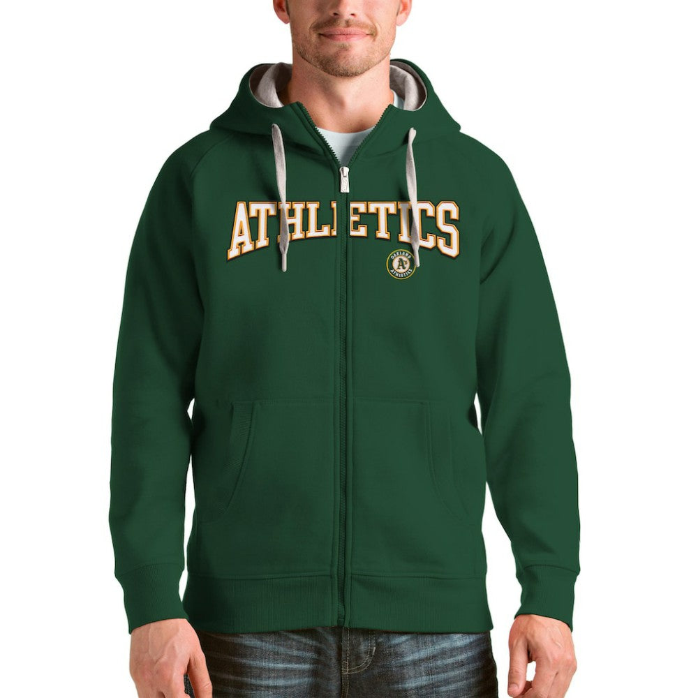 Athletics Antigua Team Logo Victory Full-Zip Hoodie - MLB Hoodies