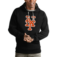 New York Mets Antigua Victory Pullover Team Logo Hoodie - MLB Hoodies