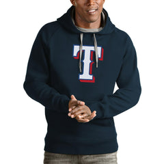 Texas Rangers Antigua Victory Pullover Team Logo Hoodie - MLB Hoodies