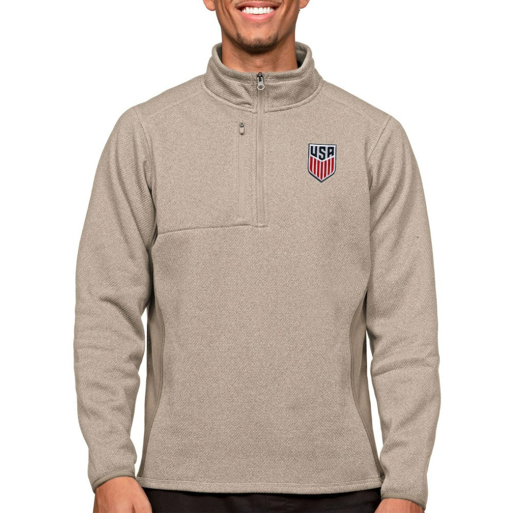 USMNT Antigua Course Quarter-Zip Pullover Top for sale - Oatmeal