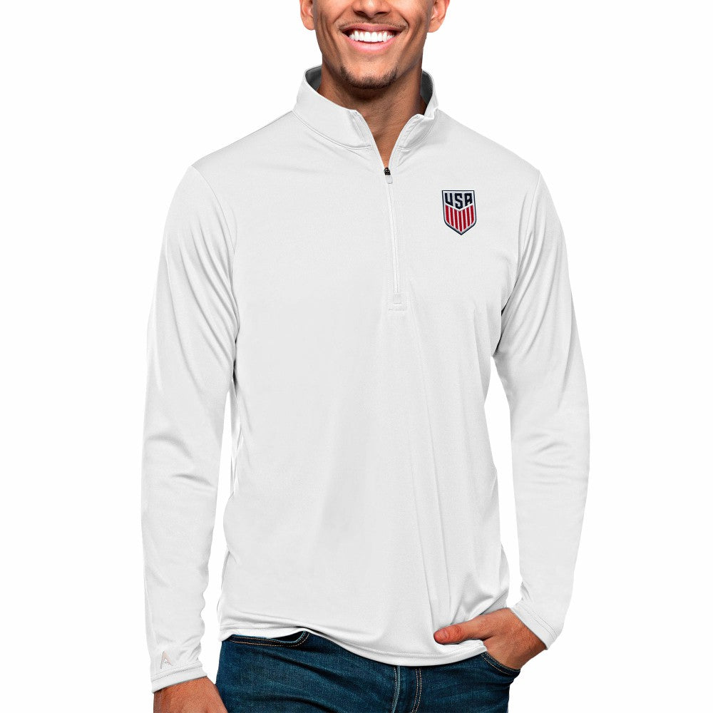 USMNT Antigua Tribute Quarter-Zip Pullover Top for sale - White