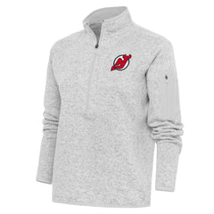 New Jersey Devils Antigua Women's Team Logo Fortune Quarter-Zip Jacket - NHL Jerseys