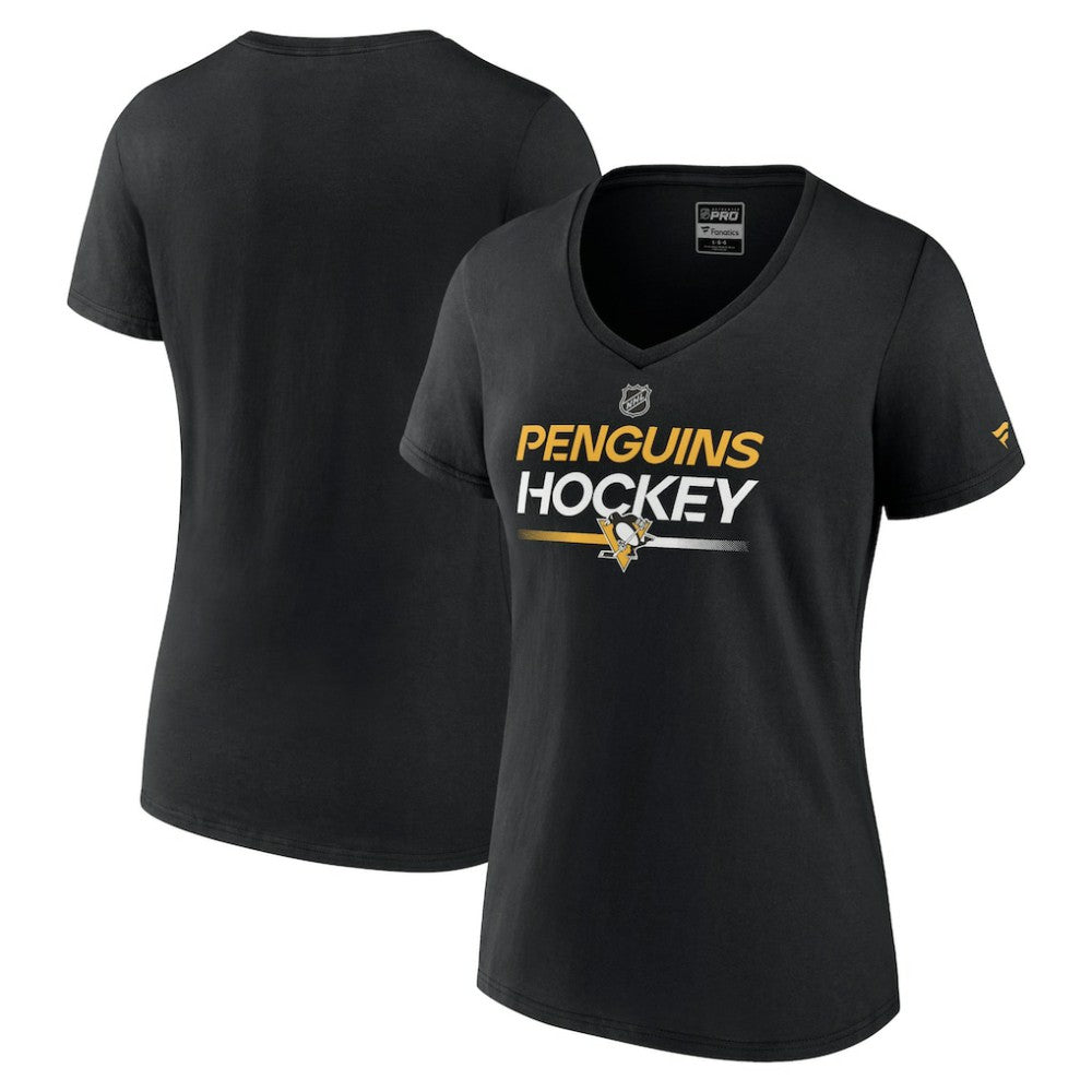 Pittsburgh Penguins Fanatics Women's Authentic Pro V-Neck T-Shirt - NHL T-shirts