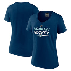 Seattle Kraken Fanatics Women's Authentic Pro V-Neck T-Shirt - NHL T-shirts