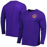 Heathered Purple Phoenix Suns Concepts Sport Left Chest Henley Raglan Long Sleeve Top | NBA