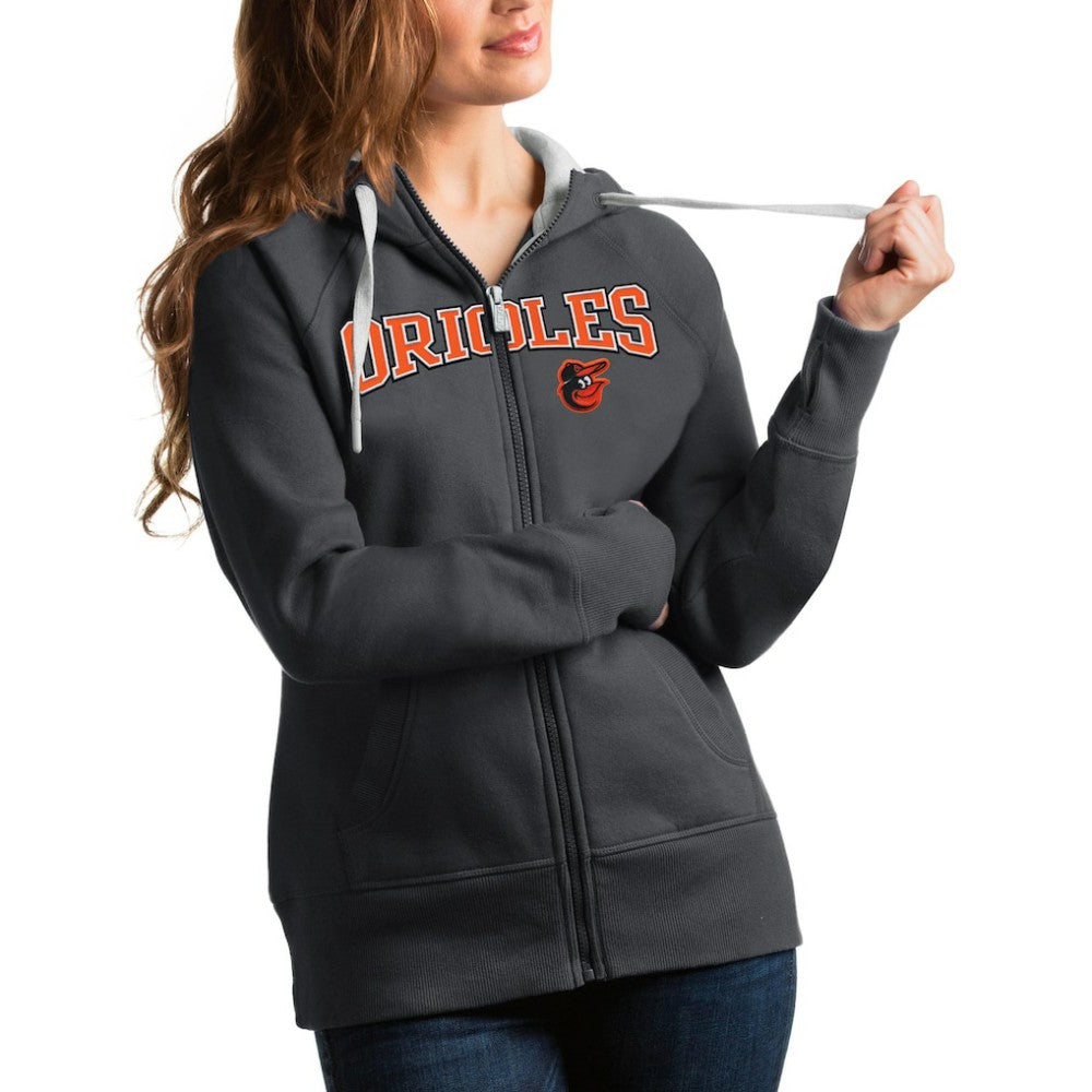 Baltimore Orioles Antigua Women's Team Logo Victory Full-Zip Hoodie - MLB Hoodies