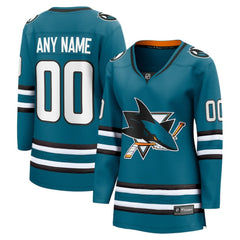 San Jose Sharks Fanatics Women's Home Breakaway Custom Jersey - NHL Jerseys