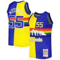 Royal/Gold Dikembe Mutombo Denver Nuggets Hardwood Classics 1991/92 Split Swingman Jersey sale | NBA
