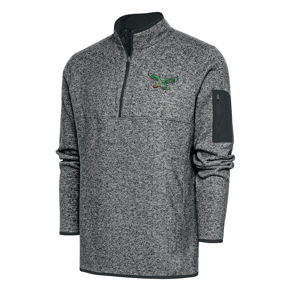 Philadelphia Eagles Antigua Throwback Fortune Quarter-Zip Pullover Jacket | NFL Online