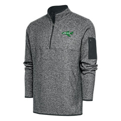 New York Jets Antigua Throwback Fortune Quarter-Zip Pullover Jacket | NFL Sale