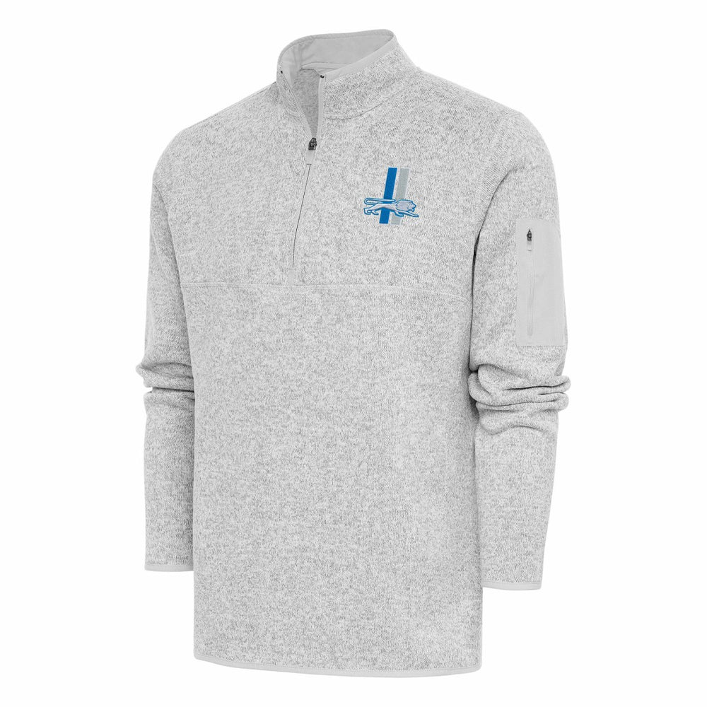 Detroit Lions Antigua Throwback Fortune Quarter-Zip Pullover Jacket | NFL Outlet