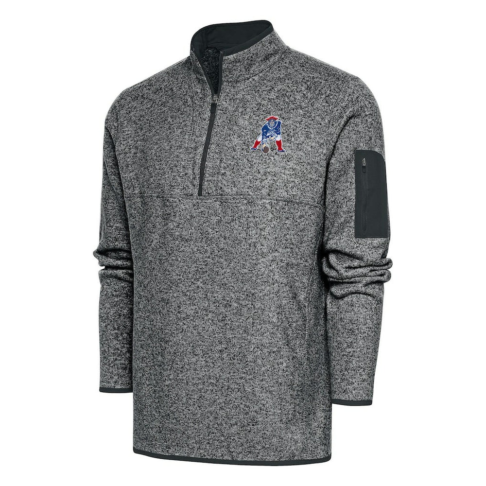 New England Patriots Antigua Throwback Fortune Quarter-Zip Pullover Jacket | NFL Discount