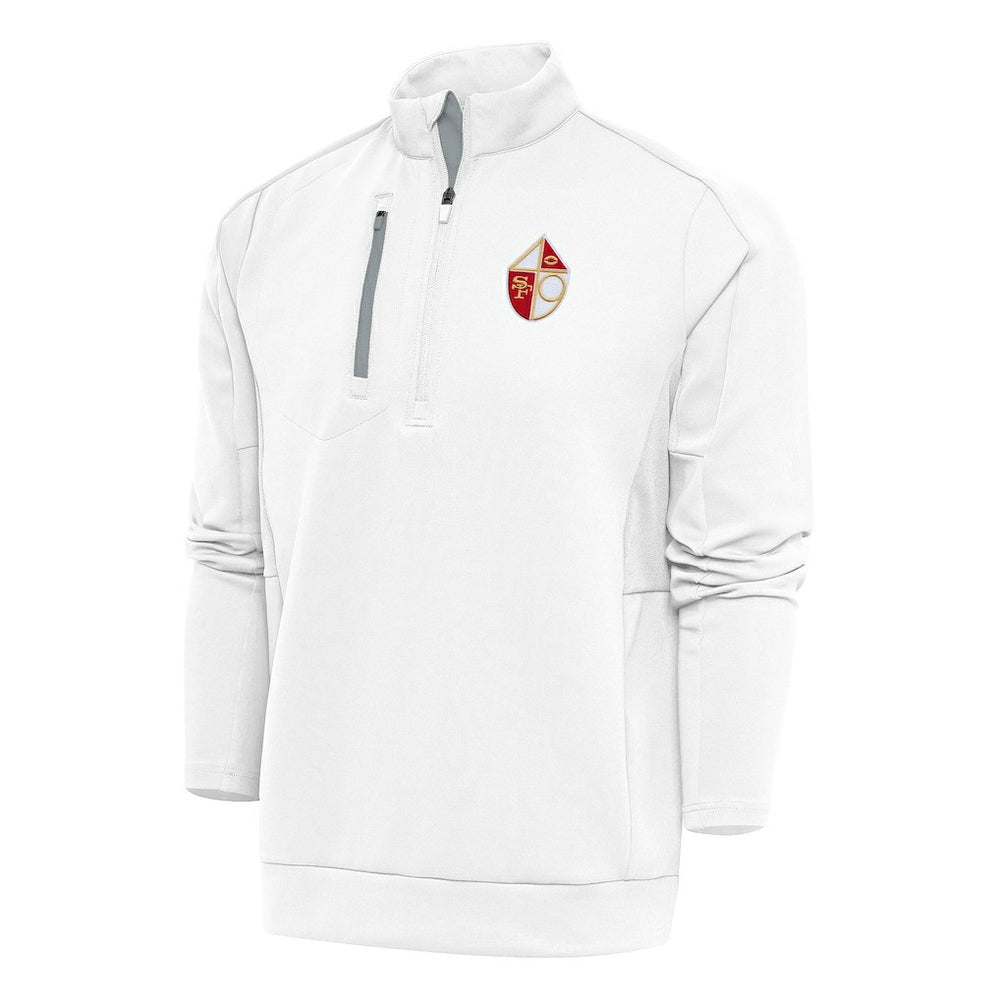 San Francisco 49ers Antigua Team Logo Throwback Generation Quarter-Zip Pullover Top | NFL Hot