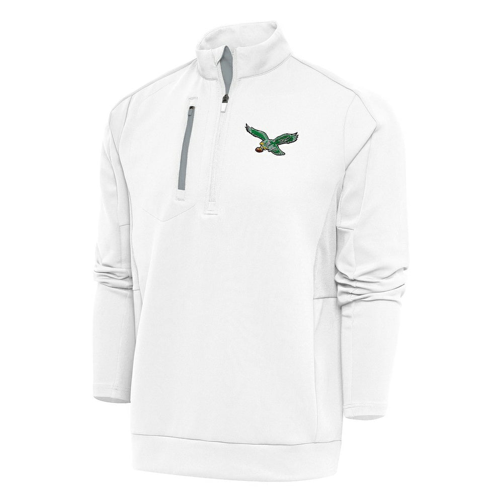 Philadelphia Eagles Antigua Team Logo Throwback Generation Quarter-Zip Pullover Top | NFL US