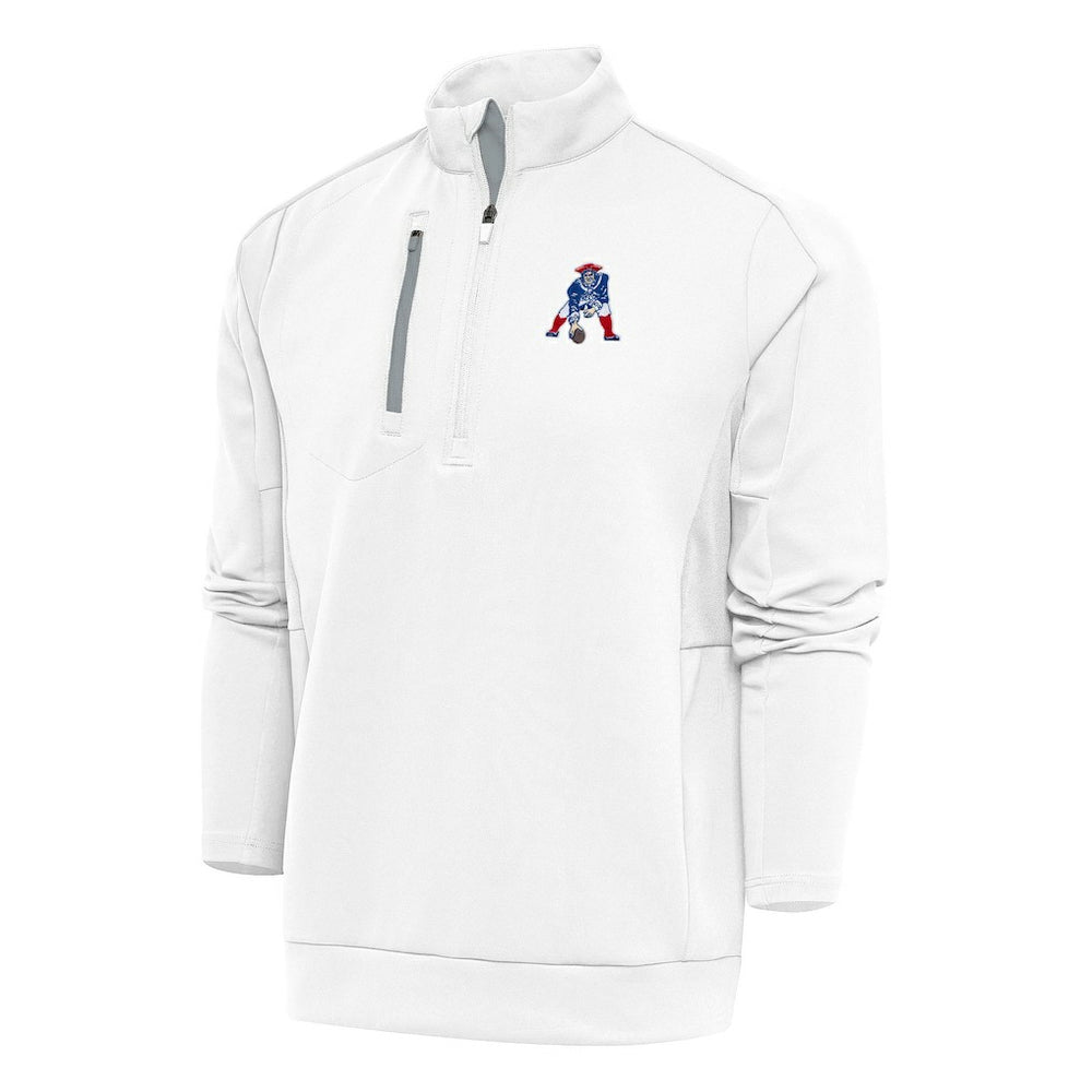 New England Patriots Antigua Team Logo Throwback Generation Quarter-Zip Pullover Top | NFL On sale