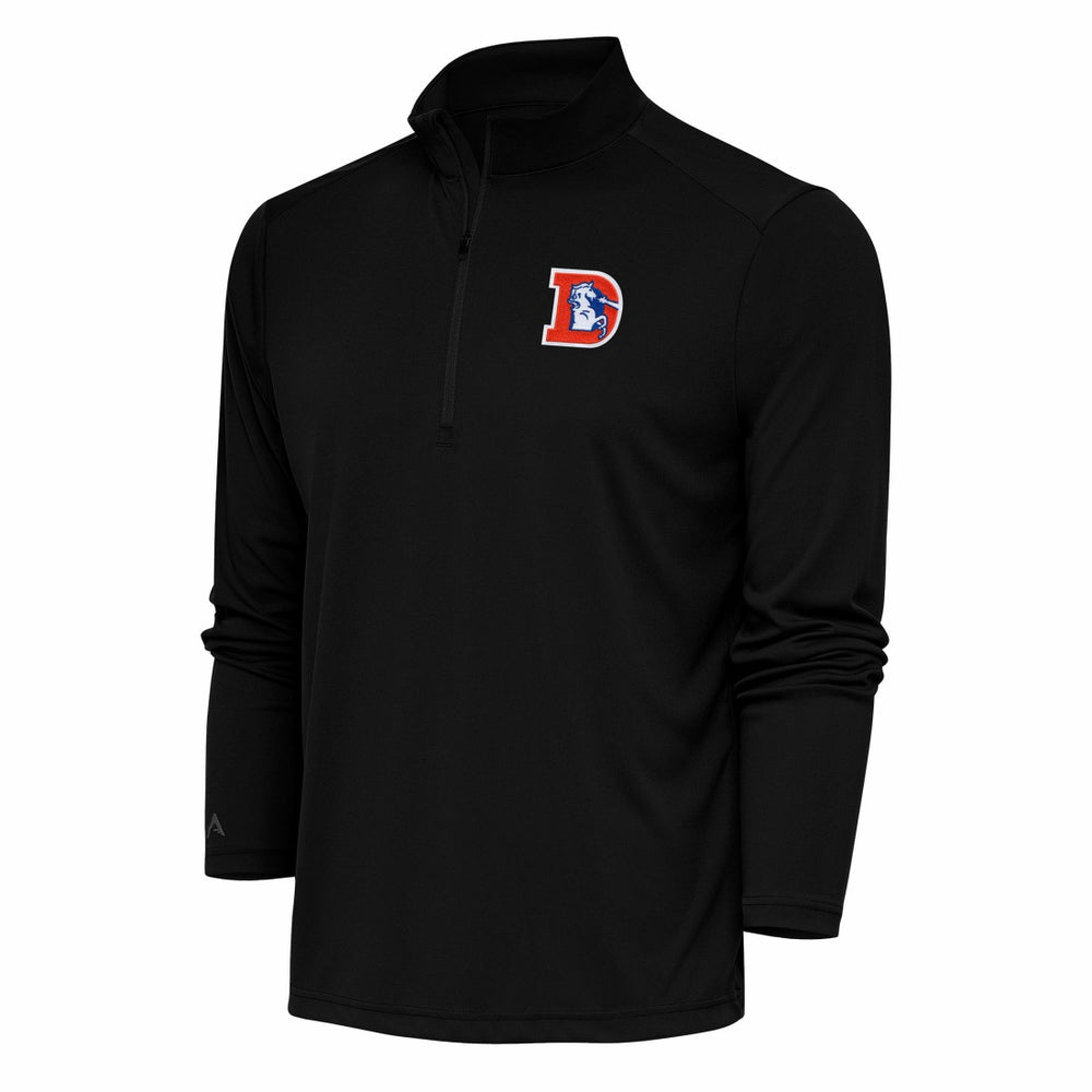 Denver Broncos Antigua Team Logo Throwback Tribute Quarter-Zip Pullover Top | NFL Sale