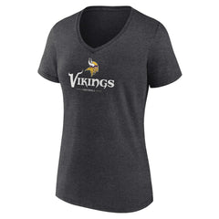 Minnesota Vikings Women's Logo Team Lockup V-Neck T-Shirt | NFL Outlet