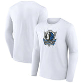 White Dallas Mavericks Alternate Logo Long Sleeve T-Shirt sale | NBA
