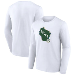White Milwaukee Bucks Alternate Logo Long Sleeve T-Shirt | NBA