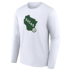White Milwaukee Bucks Alternate Logo Long Sleeve T-Shirt | NBA