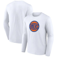 White New York Knicks Alternate Logo Long Sleeve T-Shirt | NBA