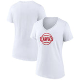 White Atlanta Hawks Women's Alternate Logo V-Neck T-Shirt | NBA