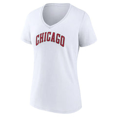 White Chicago Bulls Women's Alternate Logo V-Neck T-Shirt sale | NBA