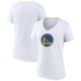 White Golden State Warriors Women's Alternate Logo V-Neck T-Shirt sale | NBA