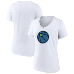 White Minnesota Timberwolves Women's Alternate Logo V-Neck T-Shirt | NBA