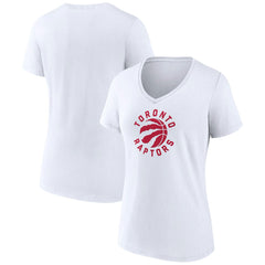 White Toronto Raptors Women's Alternate Logo V-Neck T-Shirt | NBA