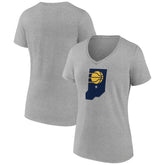 Heather Gray Indiana Pacers Women's Alternate Logo V-Neck T-Shirt | NBA