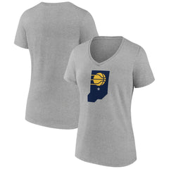 Heather Gray Indiana Pacers Women's Alternate Logo V-Neck T-Shirt | NBA