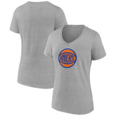 Heather Gray New York Knicks Women's Alternate Logo V-Neck T-Shirt | NBA