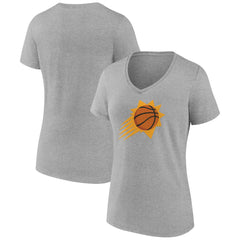 Heather Gray Phoenix Suns Women's Alternate Logo V-Neck T-Shirt | NBA