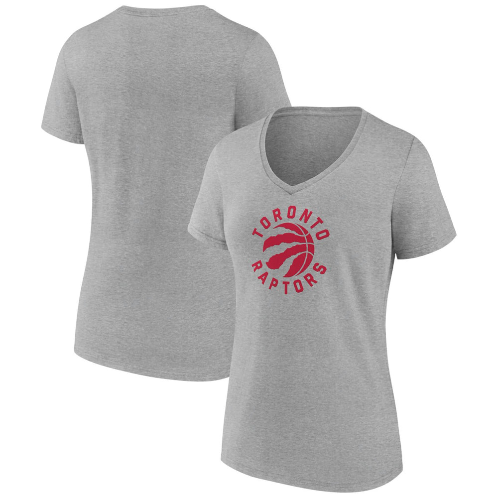 Heather Gray Toronto Raptors Women's Alternate Logo V-Neck T-Shirt | NBA