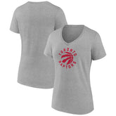 Heather Gray Toronto Raptors Women's Alternate Logo V-Neck T-Shirt | NBA