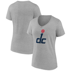 Heather Gray Washington Wizards Women's Alternate Logo V-Neck T-Shirt | NBA