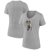 Gray Boston Celtics Women's Alternate Logo V-Neck T-Shirt | NBA