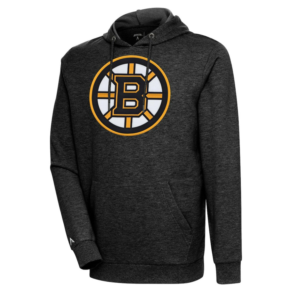 Boston Bruins Antigua Logo Action Chenille Pullover Hoodie - NHL Hoodies