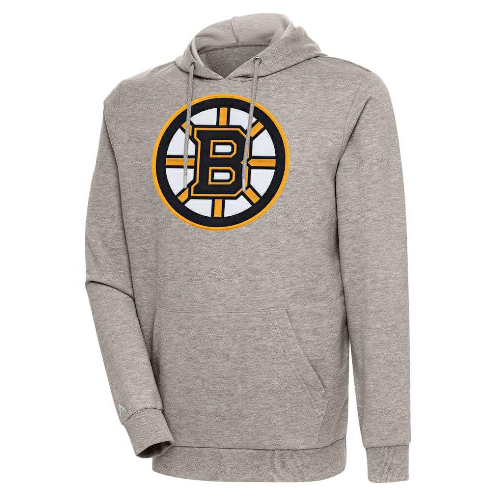 Boston Bruins Antigua Logo Action Chenille Pullover Hoodie - NHL Hoodies